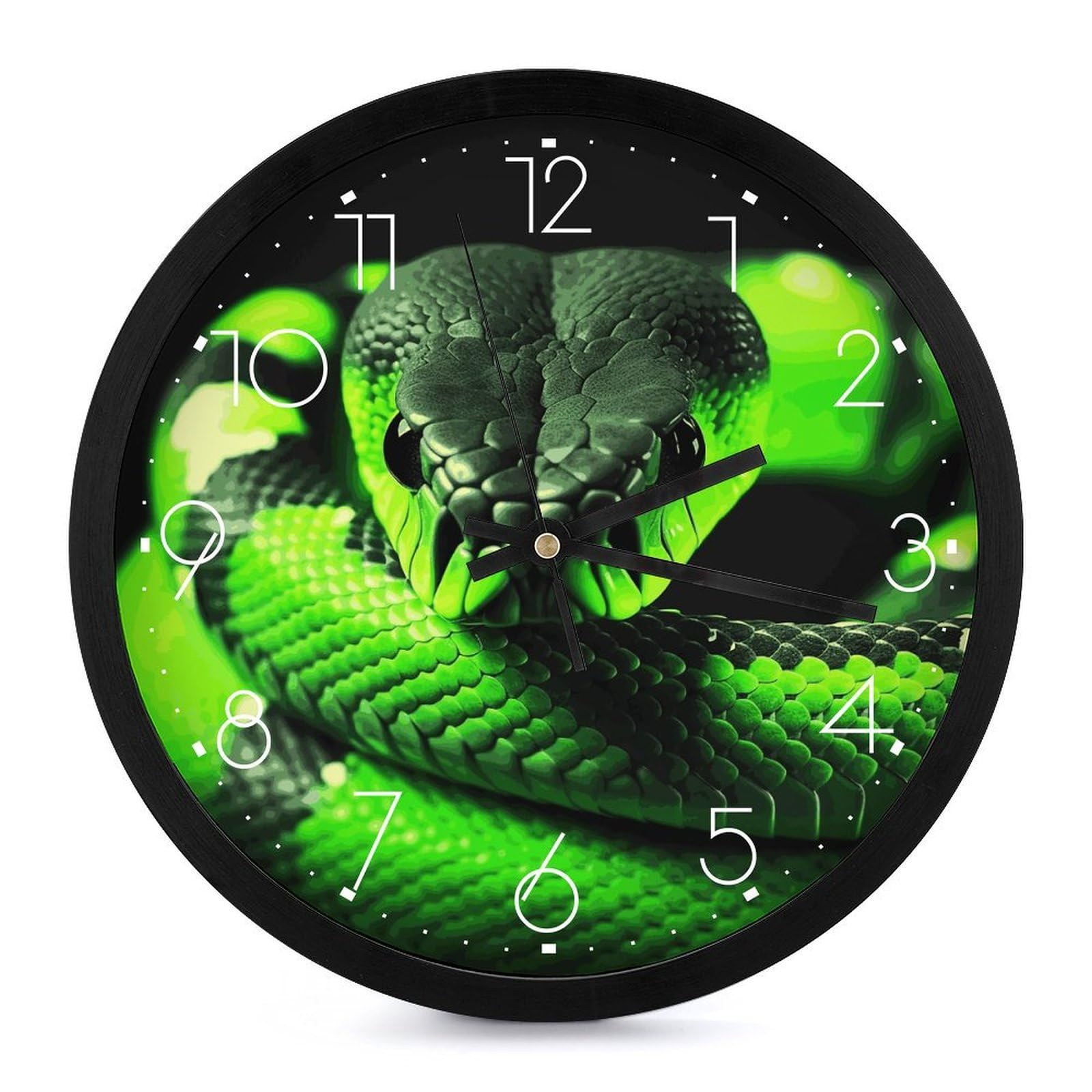 Horloge murale moderne serpent 3D 25cm silencieuse pour salon