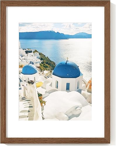 Miniatura 201 de Axeman Marco para póster de 18 x 24 pulgadas con paspartú para 16 x 20 pulgadas, marco de fotos de madera maciza de roble con vidrio templado, marco