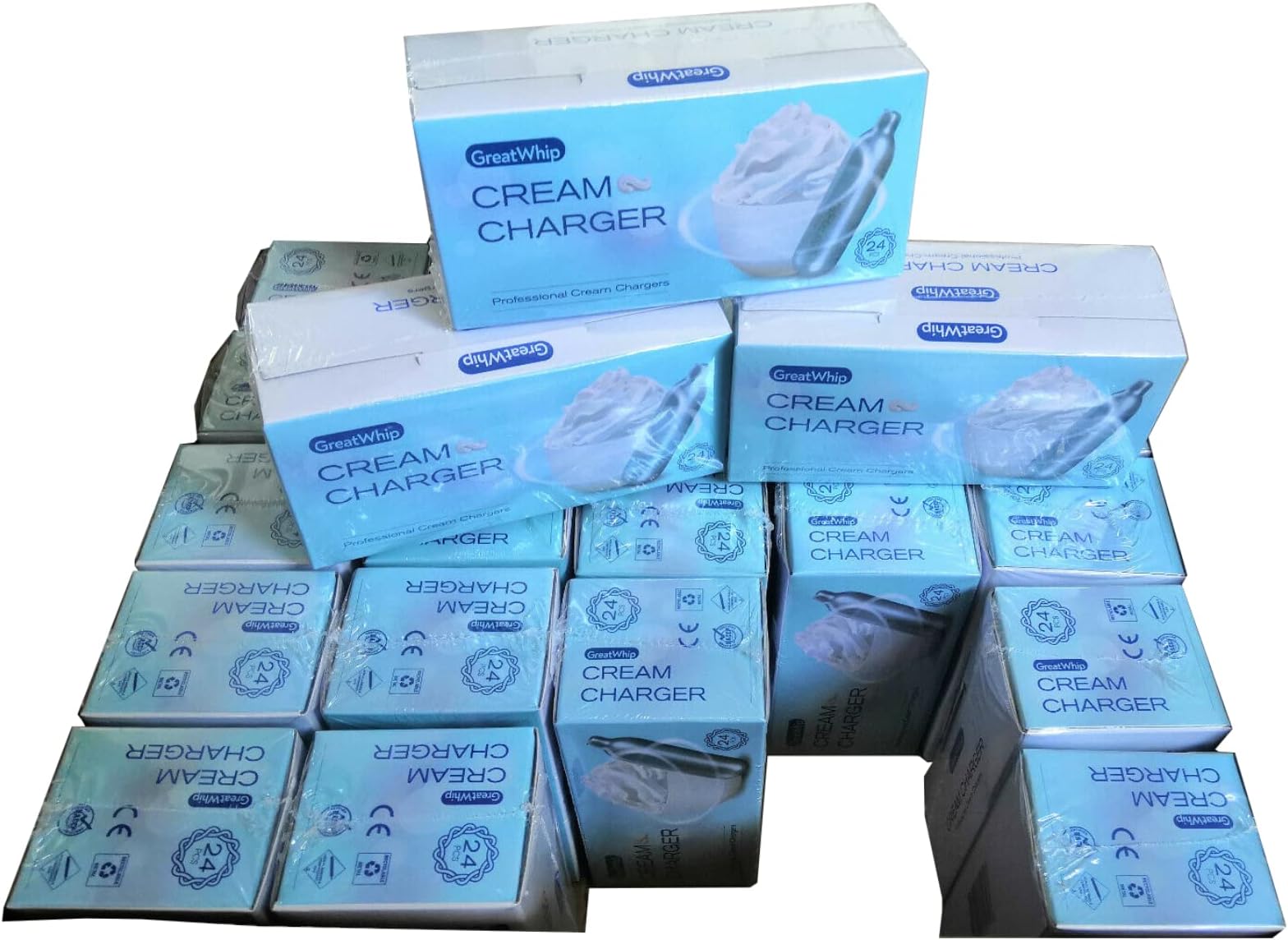 GreatWhip Whipped Cream Charger 600 Pcs Original Flavor Nitrous Oxide 8.2 Gram N2O for Whipper Cream Dispenser, 1 Carton