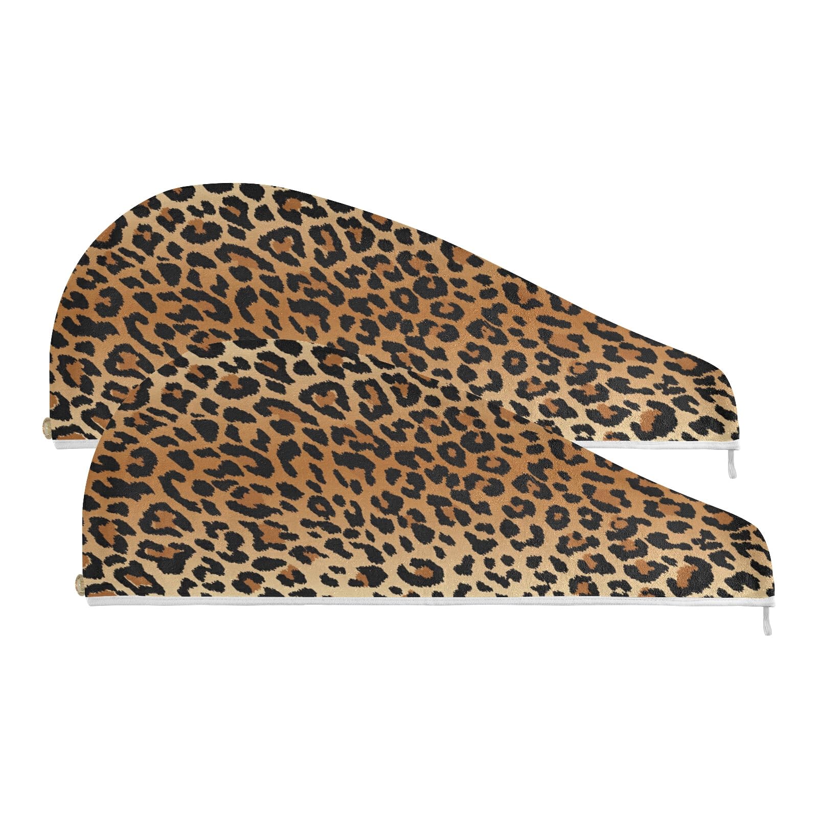 Stylishes Mikrofaser-Handtuch mit Leopardenmuster, schnell trocknend, Haartuch, 2 Stück