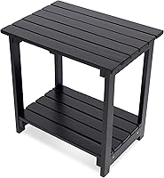 Vista 11 de Shine Company Providence - Mesa auxiliar rectangular de madera maciza, mesa de patio Adirondack para exteriores, color rojo chile