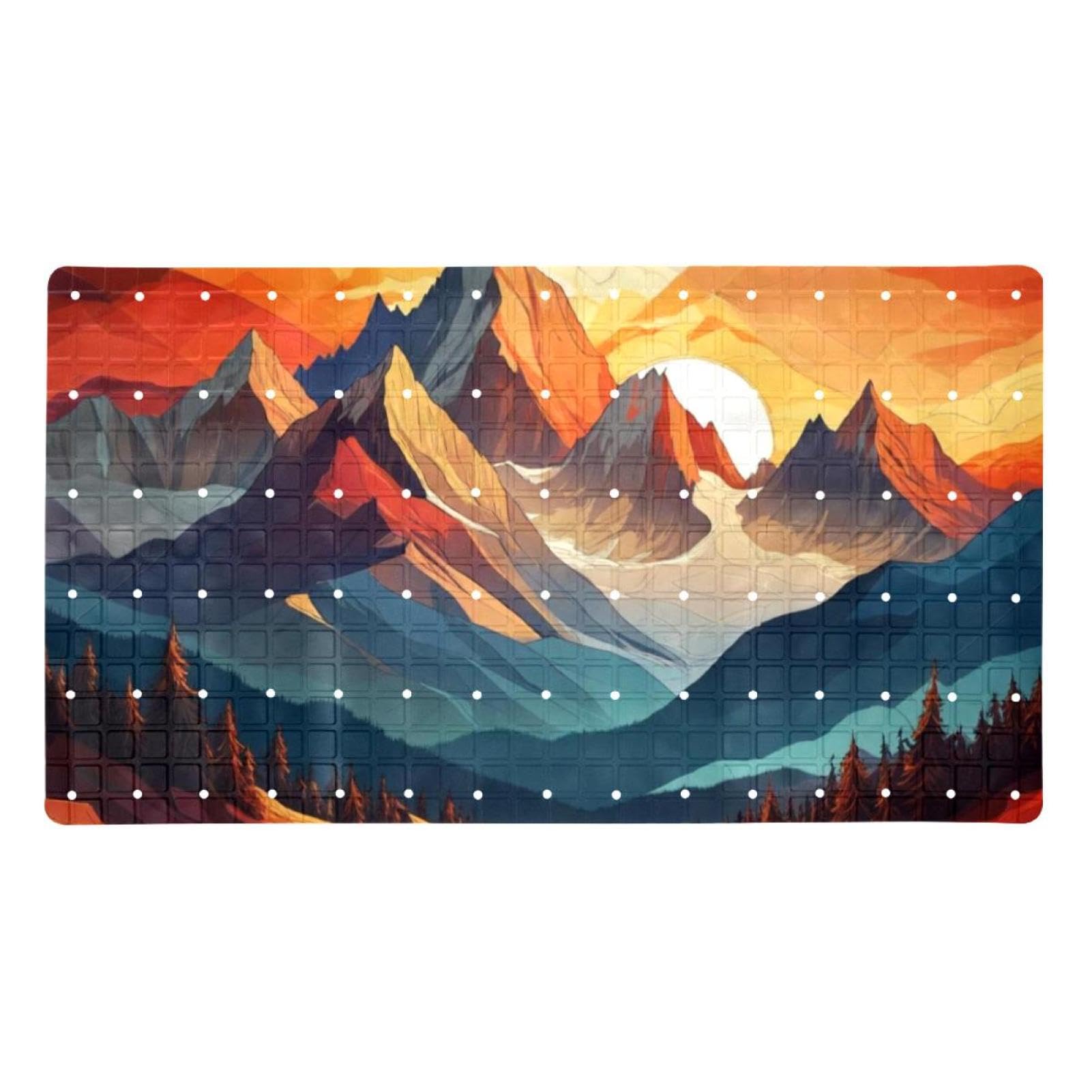 Tapis de bain antidérapant Art Sunset Mountains pour une salle de bain moderne