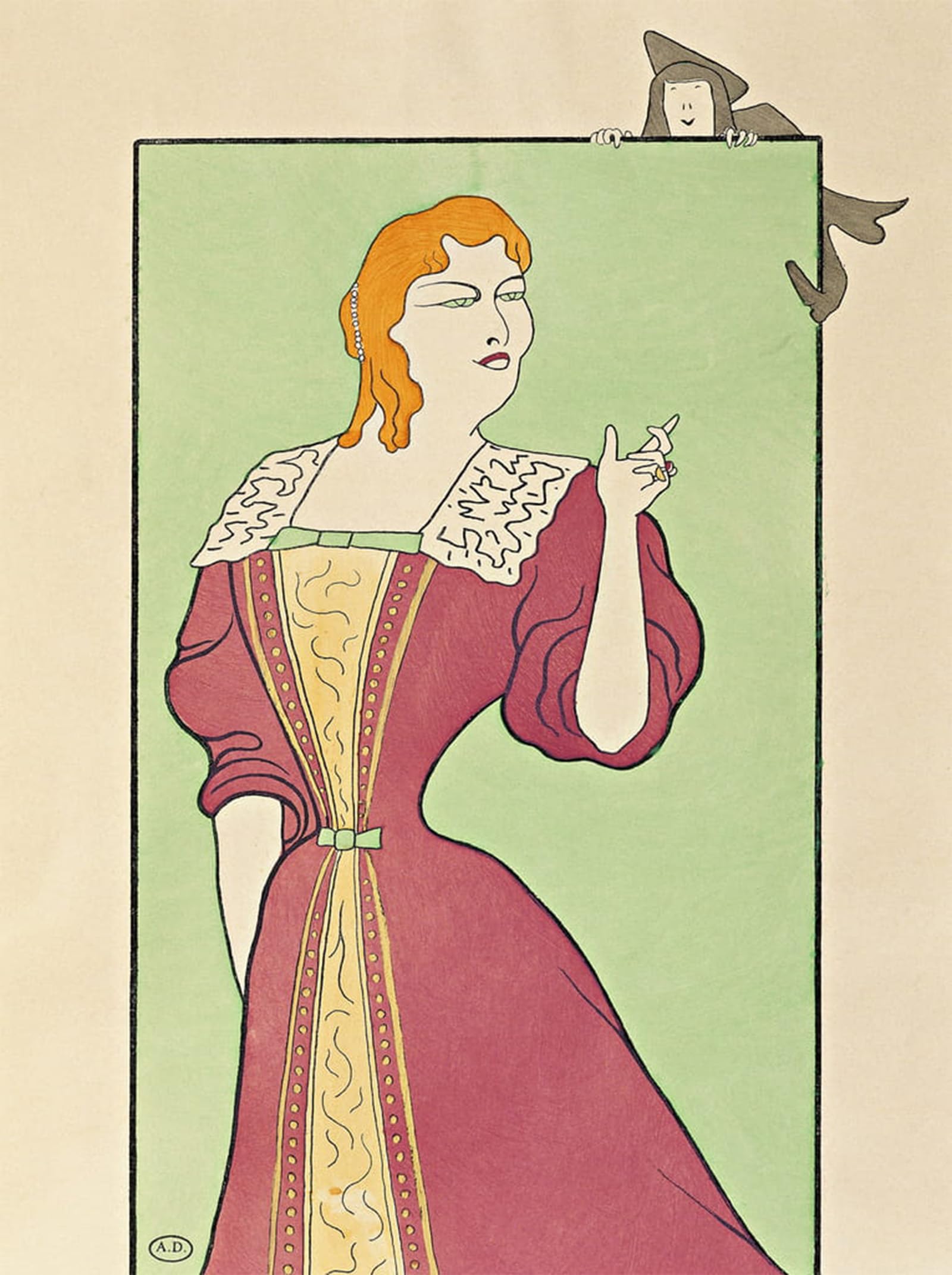 ARTXLXXBN Famous Print Painting Colorful Art Print Actress Marie Louise Marsy in Role Elmira in Tartuffe by Leonetto Cappiello Canvas Art Decorations for Home Decor 60x90cm