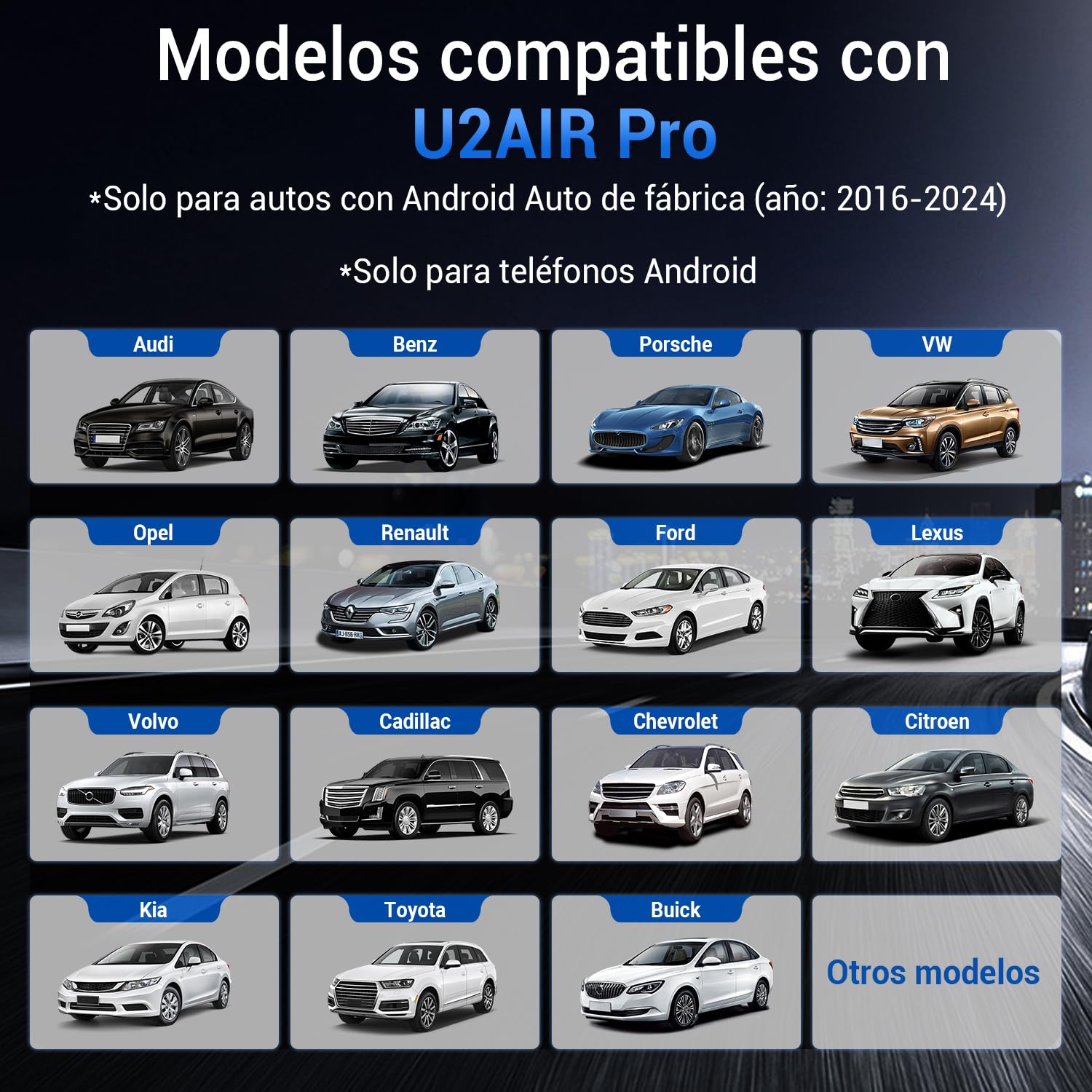 OTTOCAST Android Auto Inalámbrico Adaptador Wireless A2air Pro Adapter Inalambrico AA Dongle Sin Cable Conversor para Coches OEM Cableado Android Auto(año De Construcción: 2016-2024)
