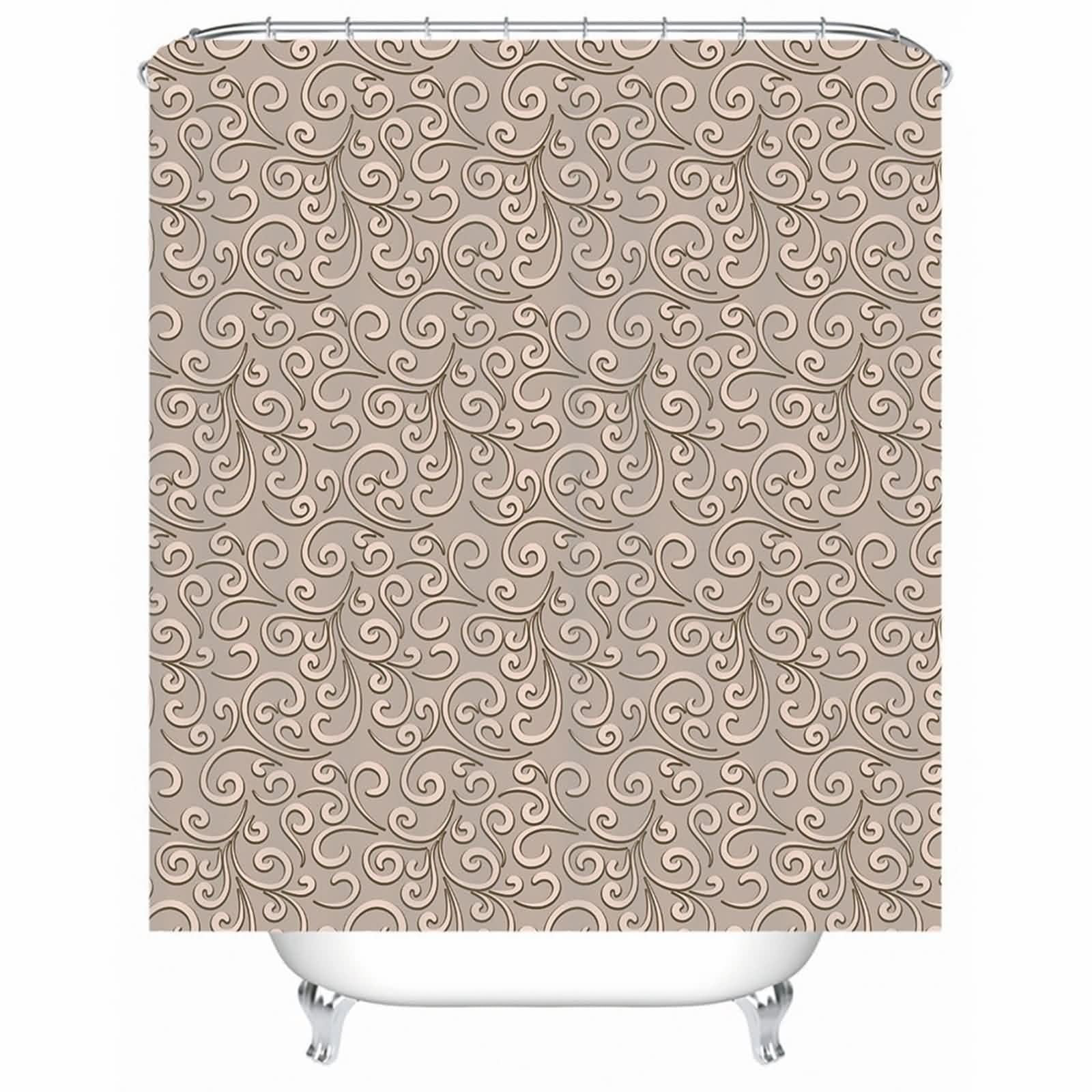 Rideau de douche polyester beige fini les moisissures dans la salle de bain