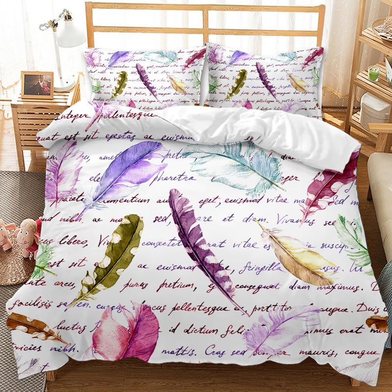 Housse de couette 140x200 microfibre 110g avec 2 taies d'oreiller 65x65