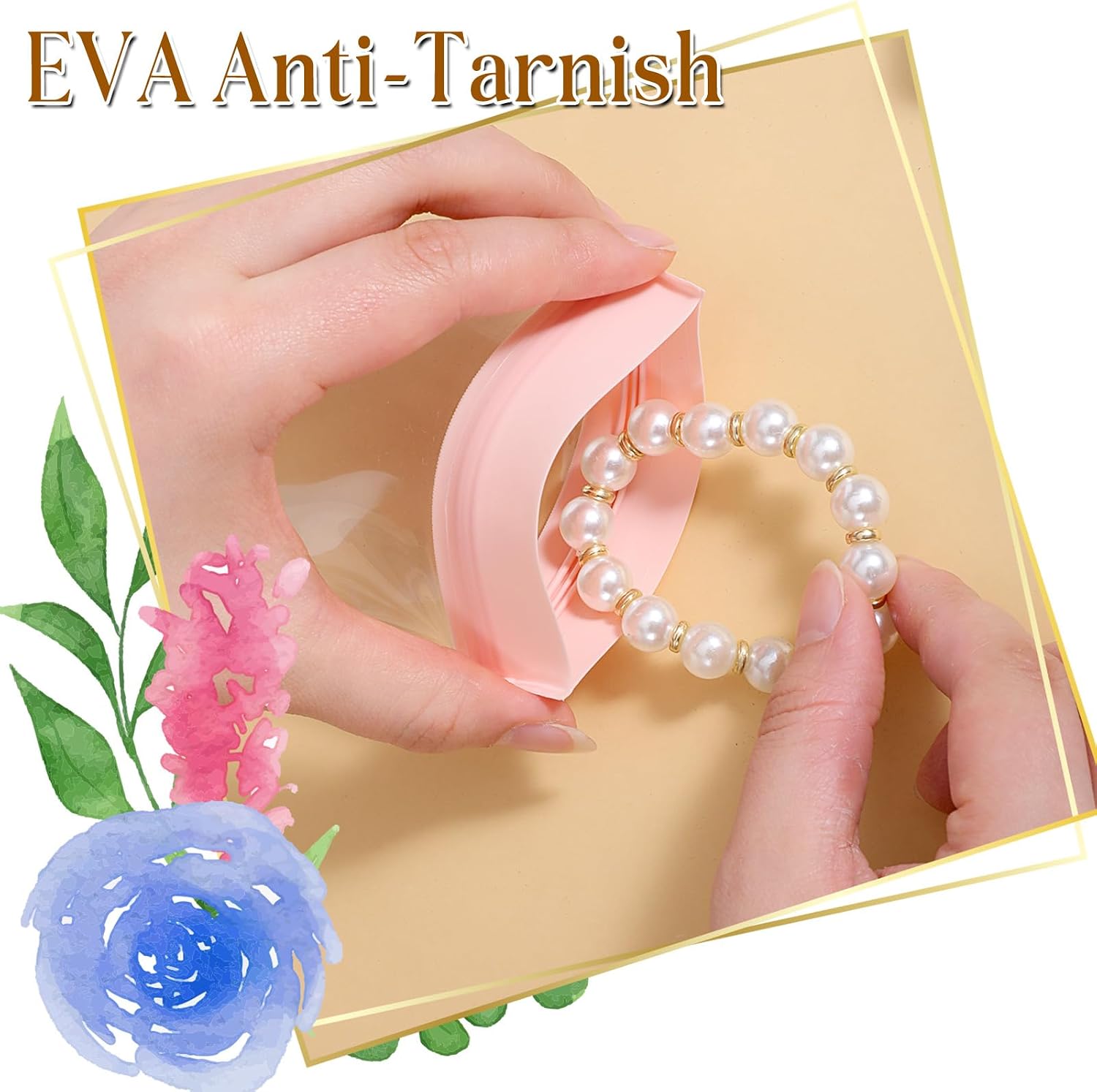 JJUNW 30 PCS Anti-Tarnish Jewelry Pouches, Clear EVA Small Bags, Set Jewelry Bags for Gold Silver Ring Earing Chain Bracelet Jelly-Like Softness No Yellowing No Odors(Assorted Sizes）