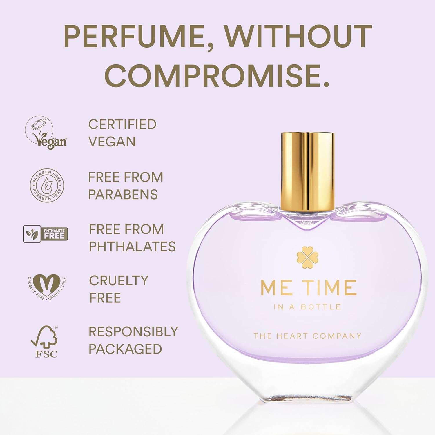 THE HEART COMPANY ME TIME in a bottle | Lavender Perfume for women | Vegan Women's Eau de Parfum Fragrance Spray 75ml - 2.5 fl.oz.