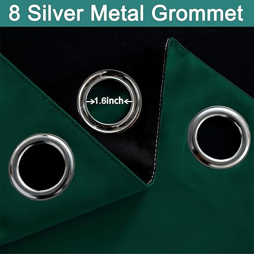 Miniatura 6 de Yakamok Cortinas opacas completas de 63 pulgadas de largo para dormitorio, 2 capas gruesas con ojales en la parte superior, aislamiento térmico,