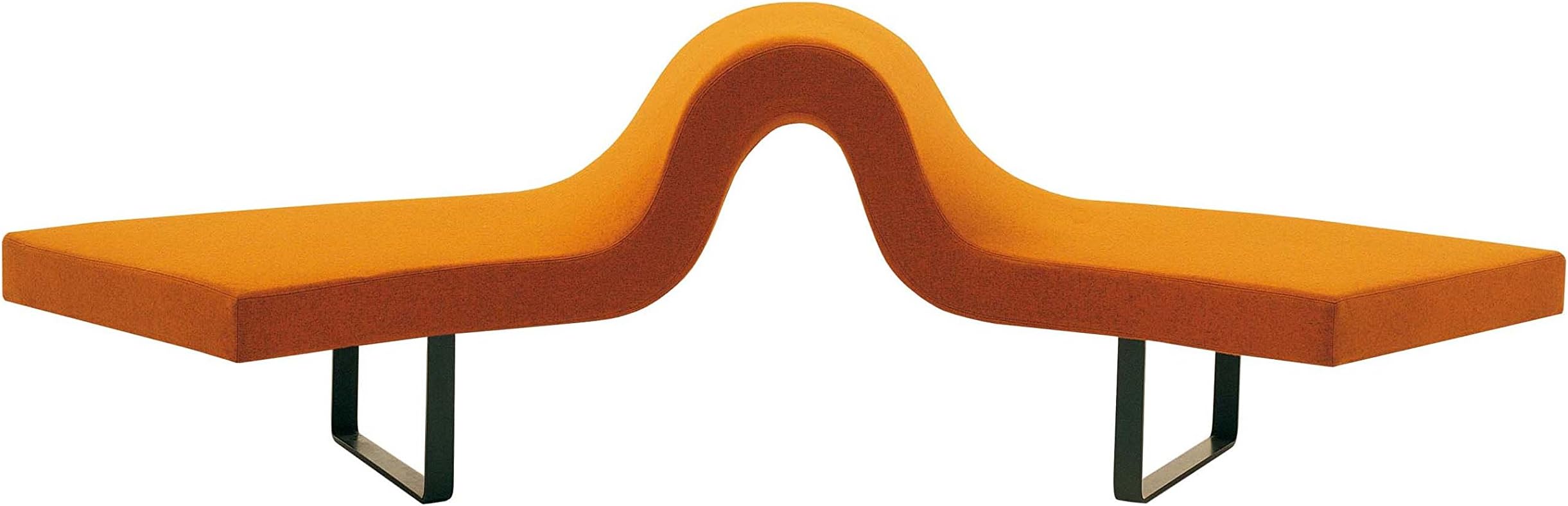 Highway E Curved Bench with Armrest, Dove