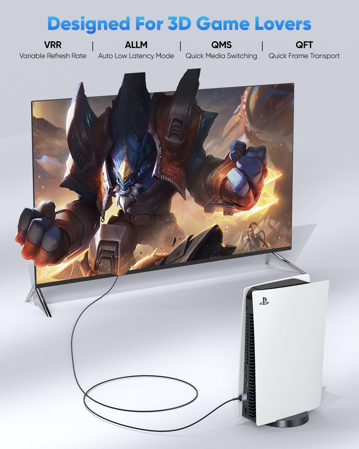 Cavo HDMI sottile da 3,5 m, 8 K, 48 Gbps, cavo HDMI 2.1 flessibile ad alta velocità con 8K a 60Hz, 4K a 120Hz/60Hz, HDR dinamico, 3D per laptop, HDTV, monitor, proiettore, PS5/PS4, Xbox