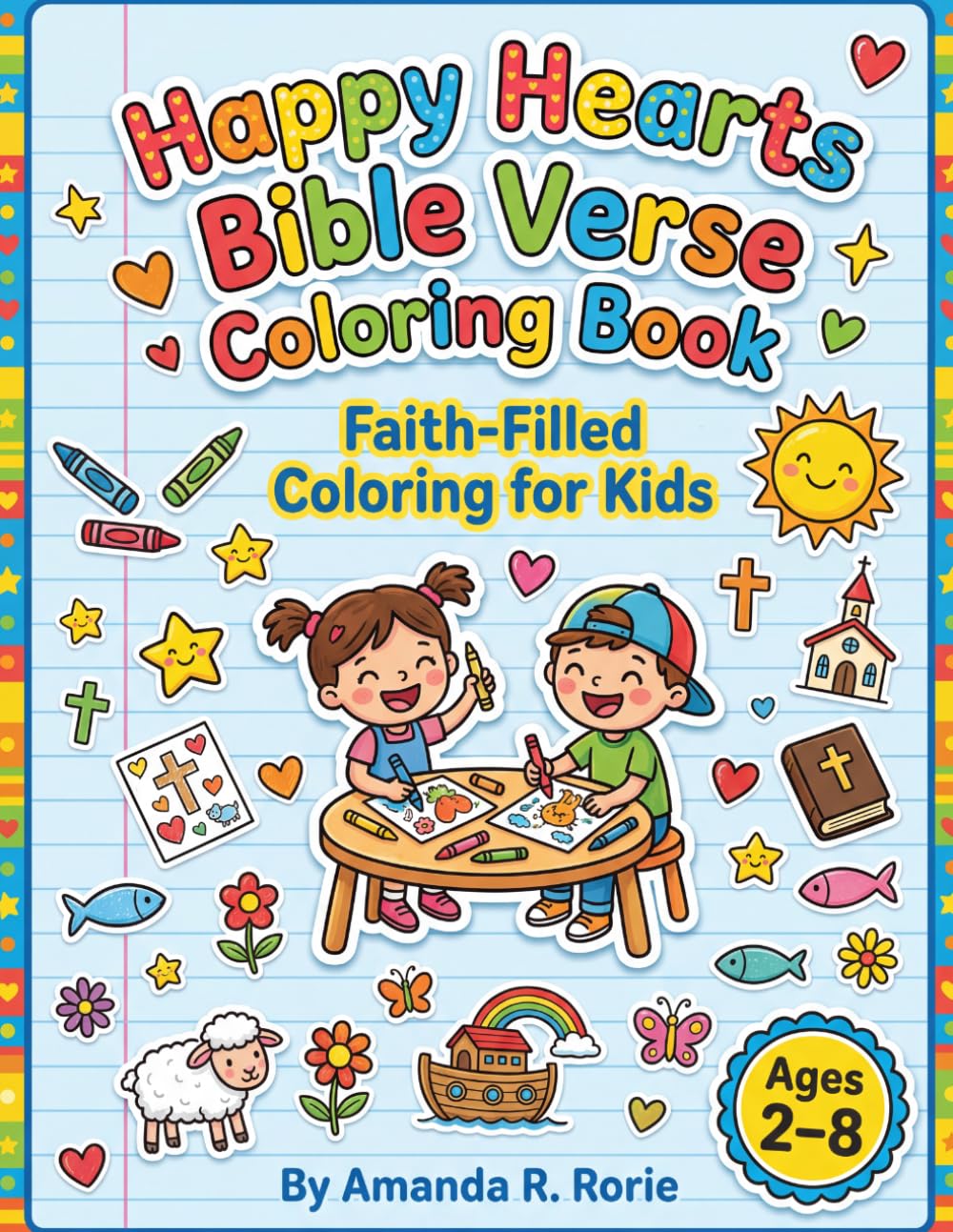 Happy Hearts Bible Verse Coloring Book