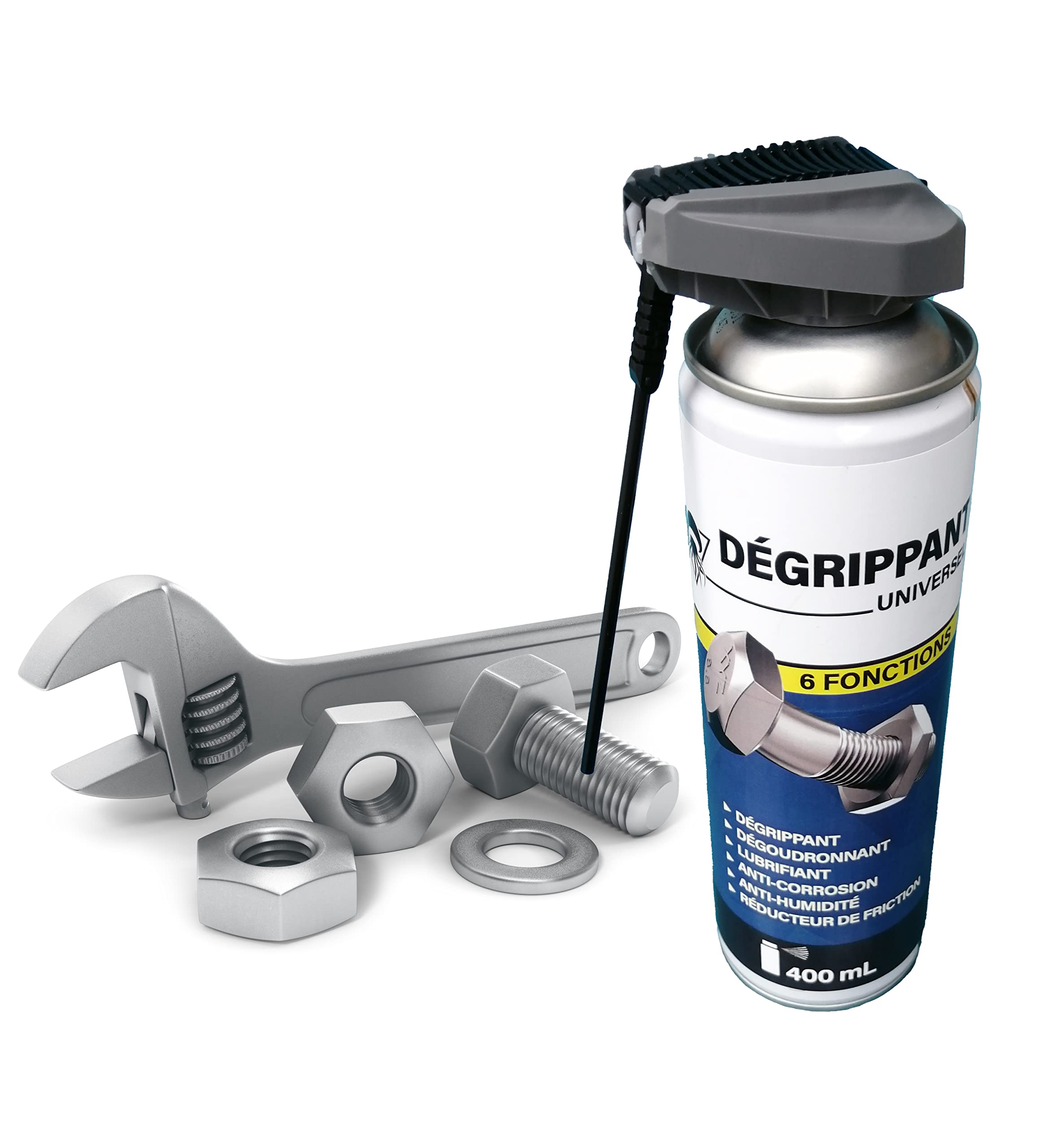 Méduze - Lot 6 x dégrippant universel 6 fonctions 400mL - Haute performance - Déblocage et lubrification - Antifriction - Professionnel