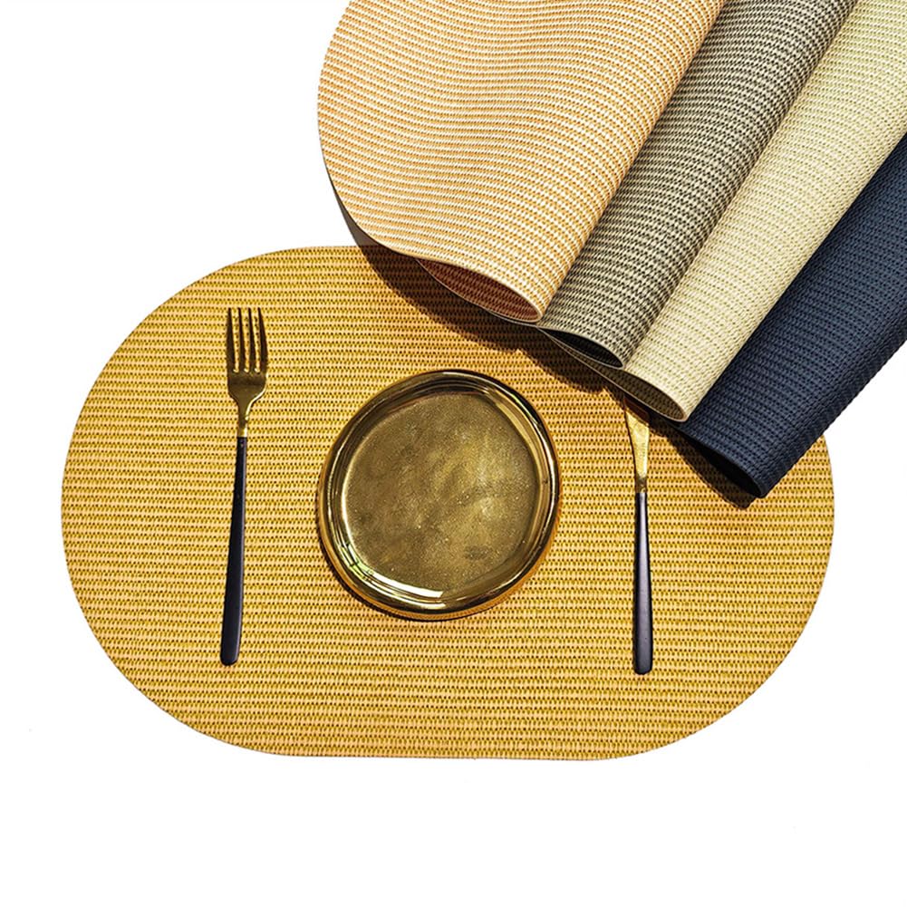 Große, Ovale, Abwischbare Tischsets|wasserdichte, Waschbare Vintage-Tischsets|Bauernhaus-Tischsets Für Küche Und Esszimmer|45x30cm(17,7x11,8in),Dunkelbraun,8 Stück