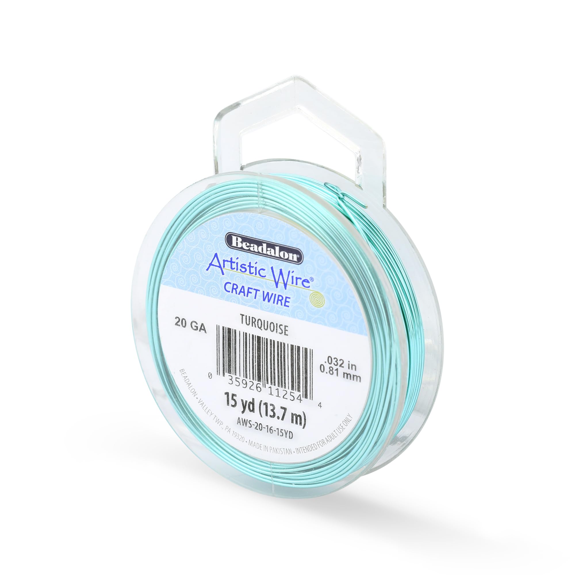 Fil cuivre Artistic Wire Beadalon Turquoise calibre 20 matériau haute joaillerie