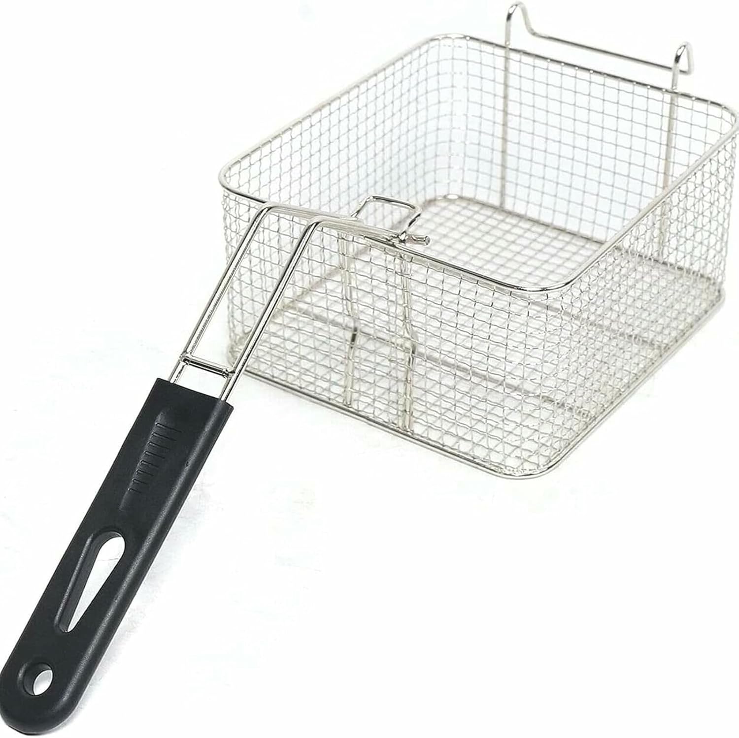 Commercial Fat Fryer Basket Commercial Gas Deep Fryer with Countertop Griddle Grill, Non-Stick Teppanyaki Grill Deep Fryers French Fries with Oil Leakage Box, Adjustable~/