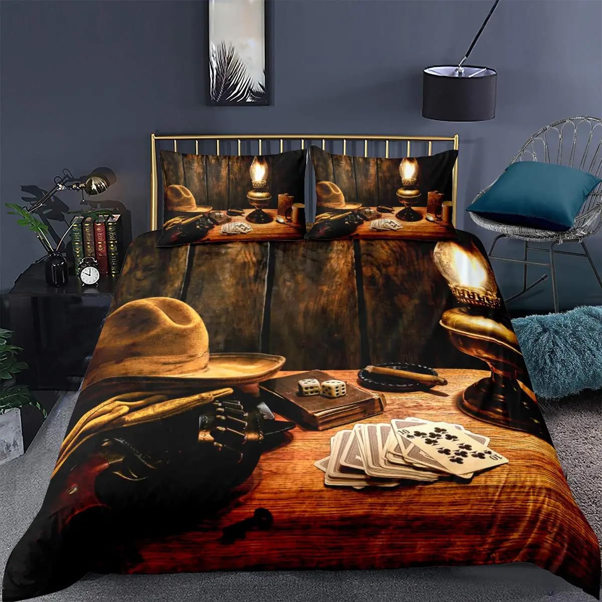 QBIDCSX Bedding Sets Single Cowboys Bedding Sets Single Koala Duvet Cover 200x200cm with Zipper Closure, Hypoallergenic Quilt Cover with 2 Pillowcase for Boys Kids Girls