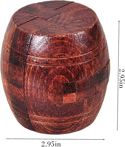 Miniatura 4 de Rompecabezas de madera de barril de polvo hechos a mano entrelazados 3D rompecabezas de pasaje oculto, rompecabezas mecánico, juguete mágico, juegos
