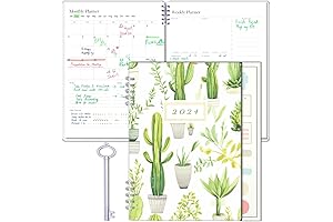 2023 Weekly Planner Cactus with Time Fil and Expandable Pockets