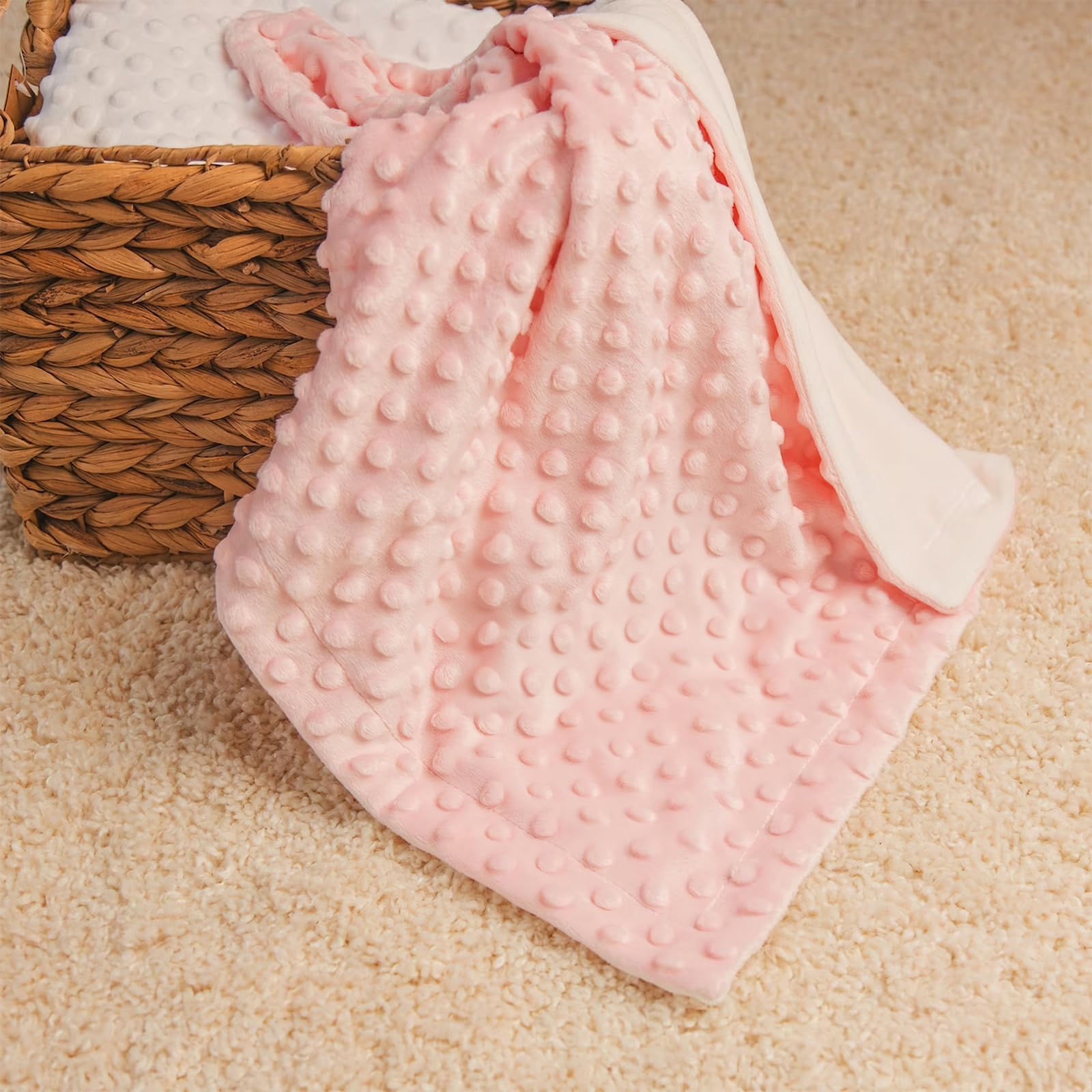 Custom Name Baby Double Layer Blanket - Customized Bear Print Toddler Bedding Blanket Personalized for Baby Boys Girls and Kids