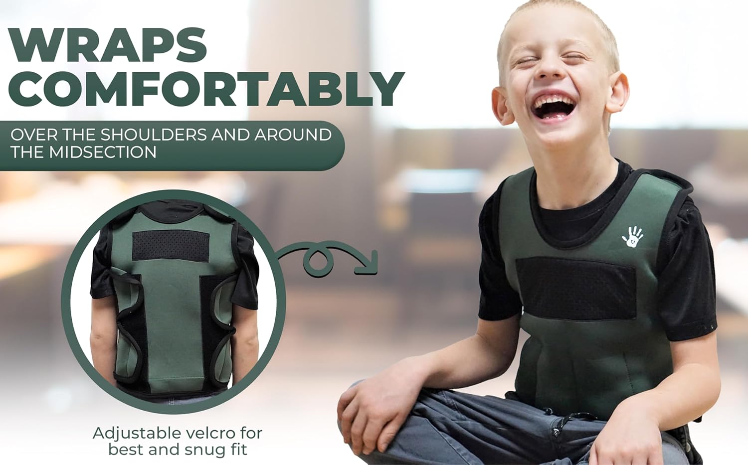 Weighted Vest For Kids - Adjustable Compression Vest With Six Removable Weights Included - Breathable Snug Fit Design