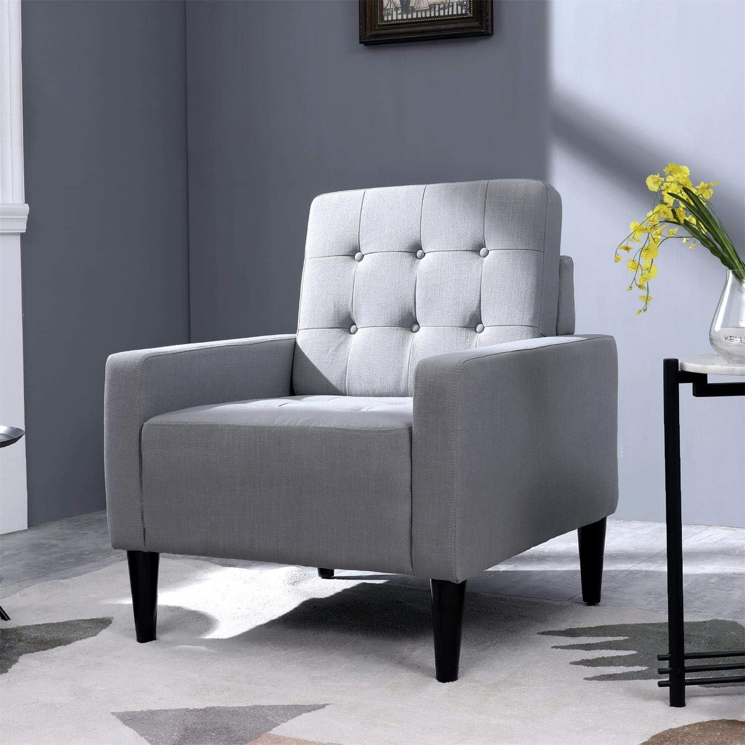 Buy Top Space Accent Chair Living Room Chairs Arm Chair Single Sofa Upholstered Gray Comfy Fabric Mid Century Modern Furniture For Bedroom Office 2pcs 1 Buy Top Space Accent Chair Living Room Chairs Arm Chair Single Sofa Upholstered Gray Comfy Fabric Mid Century Modern Furniture For Bedroom Office 2pcs 1