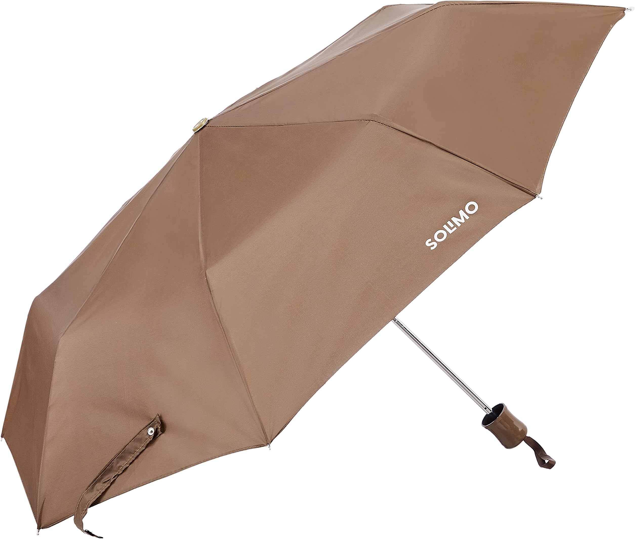Polyester Folding Umbrella with UV Protection, Brown