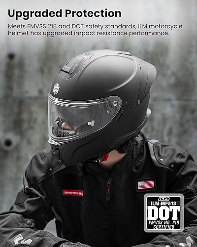 Miniatura 3 de ILM Cascos de motocicleta de cara completa para adultos, hombres y mujeres, DOT 2 Spoilers Powersports de doble visera Street Racing Modelo MF518