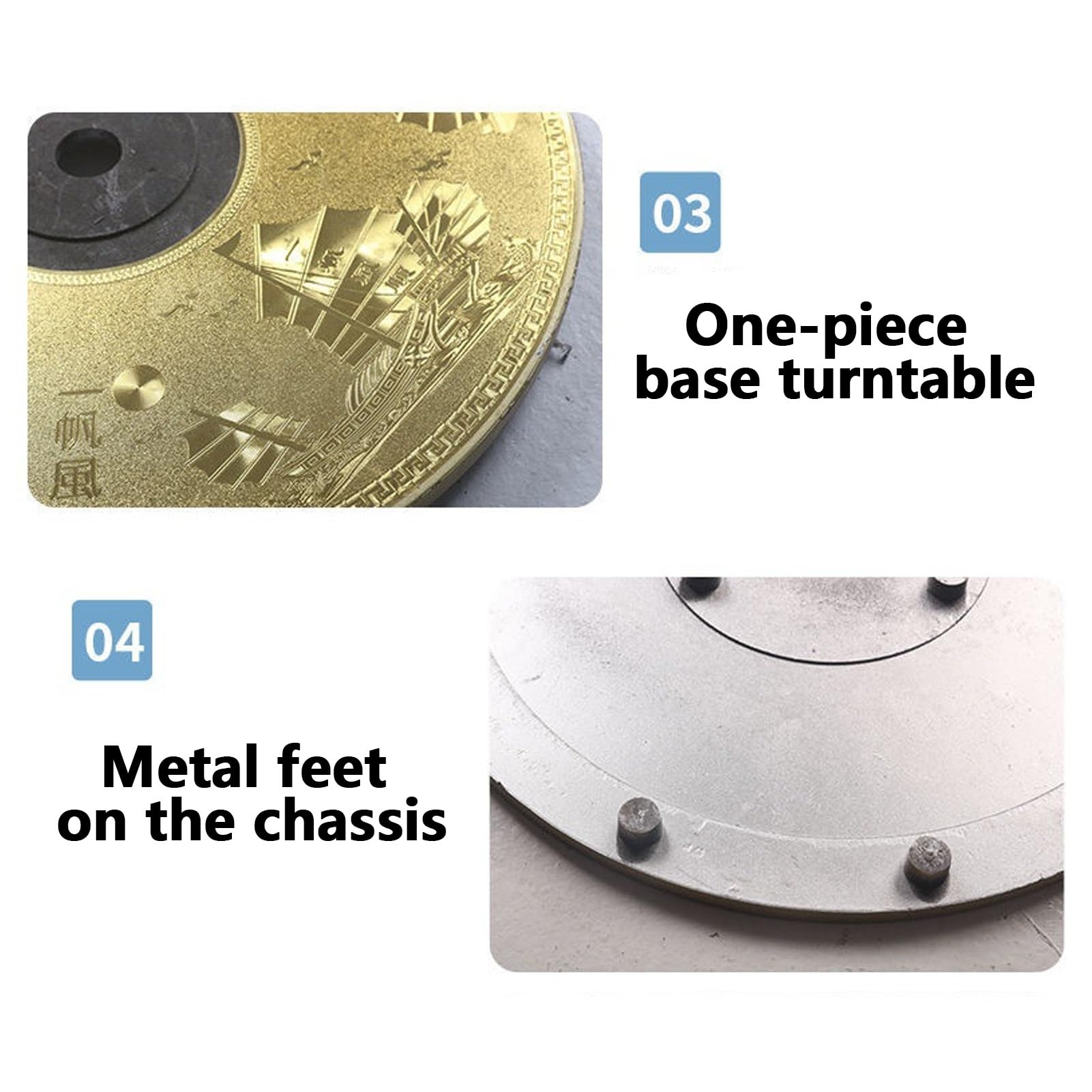 HOMEty - Tocadiscos de vidrio templado para mesa Di, bandeja giratoria redonda grande, perfecta para Entertai y servir alimentos, diseño antideslizante resistente