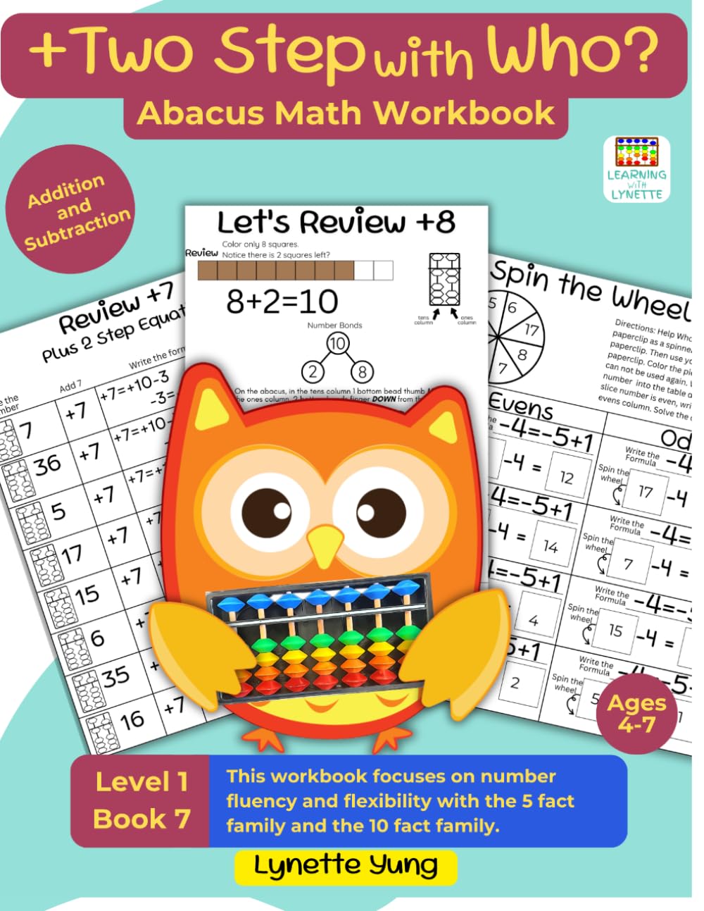 +Two Step With Who Abacus Math Workbook: Addition, Subtraction, Math Puzzles, Mazes, Activity Math Book, Dolphin-Themed Word Problems (Introduction to Abacus)