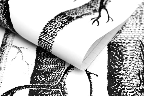 Miniatura 7 de MJ-SKY Papel tapiz extraíble de abedul para despegar y pegar, color blanco y negro, autoadhesivo, impermeable y a prueba de aceite, madera de 17.7 x