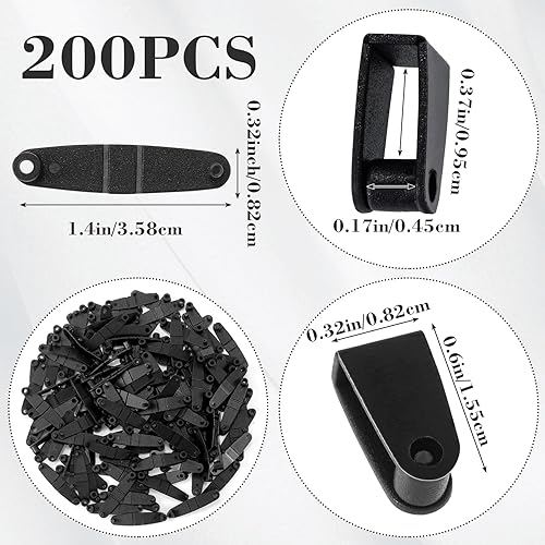 Miniatura 9 de OIIKI 100 clips de plástico para llavero, acrílico negro, pestañas a presión, tarjetero para llaves, anillos, oficina, tarjetas de crédito,