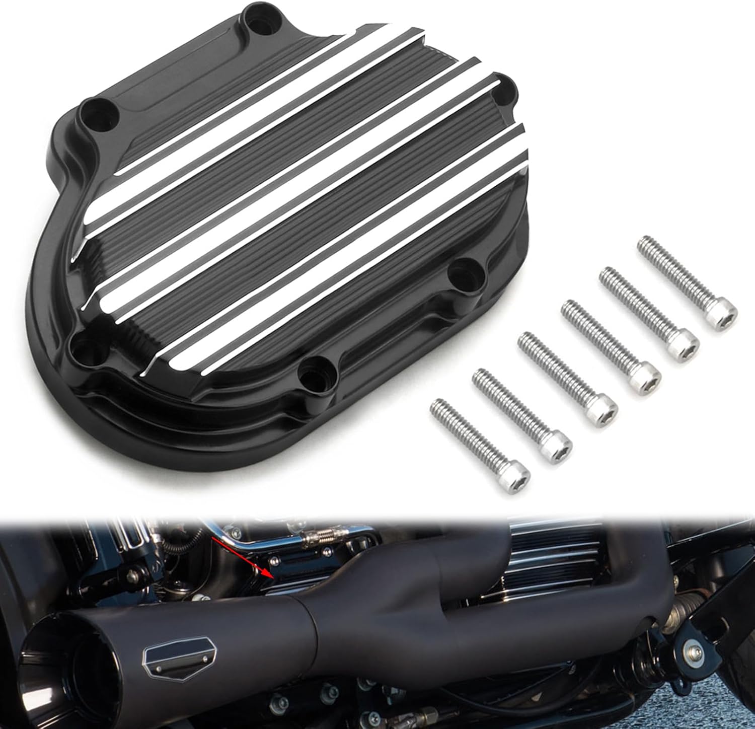 Gauge Transmission Side Cover for Harley 2007-2016 Road King FLHR Street Glide FLHX 07-13 Road Glide FLTR 2007-2017 Softail Deluxe FLSTN 2006 Street Bob CNC Aluminum (Transmission Side Cover)