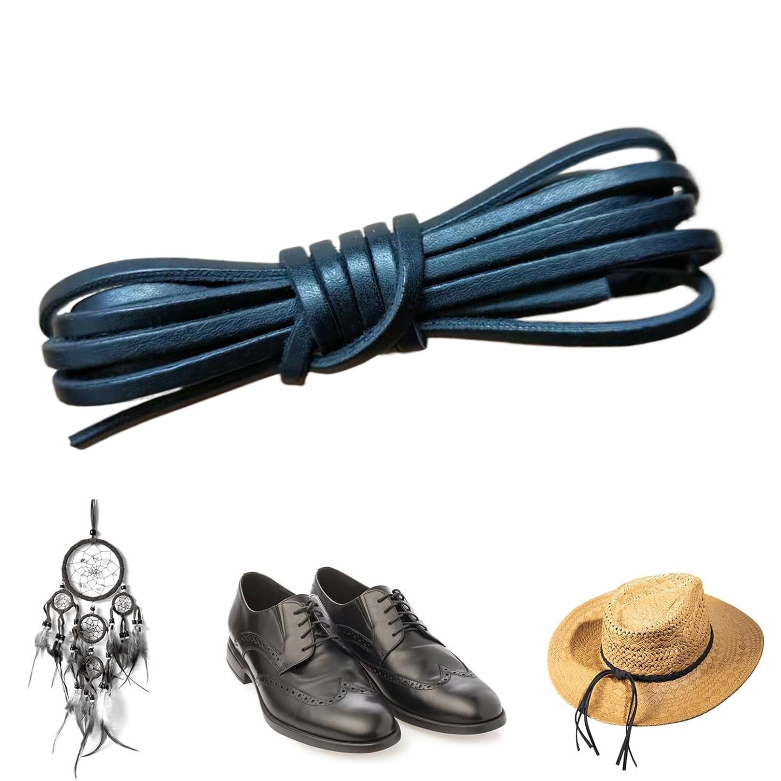 Cordoncino in pelle naturale, 3 mm, 9 m, piatto, per lacci di scarpe, bracciali, creazione di gioielli, naturale