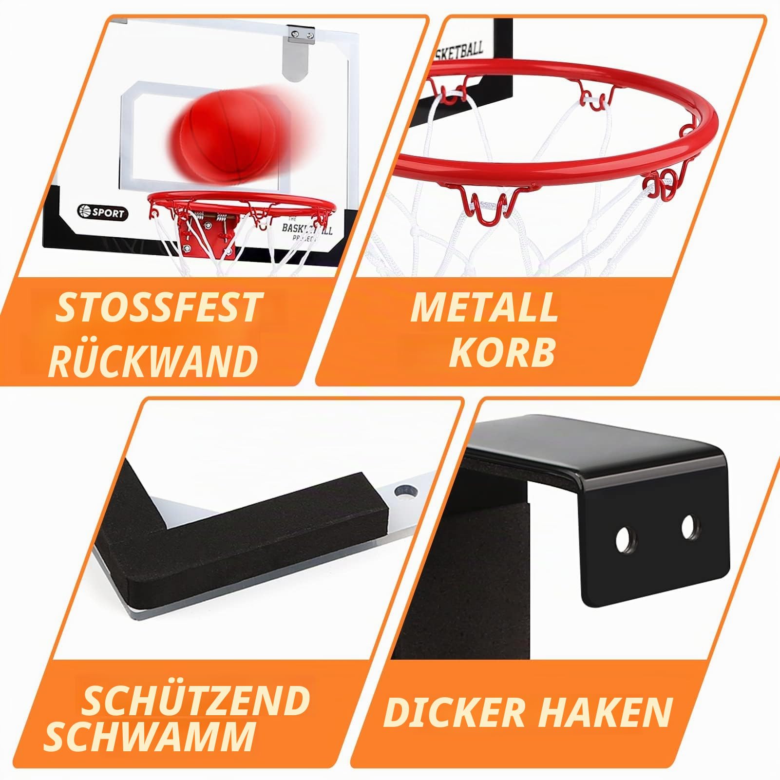 Dreamon Mini Basketballkorb Kinder, Basketball Set Indoor für Zimmer mit Ball