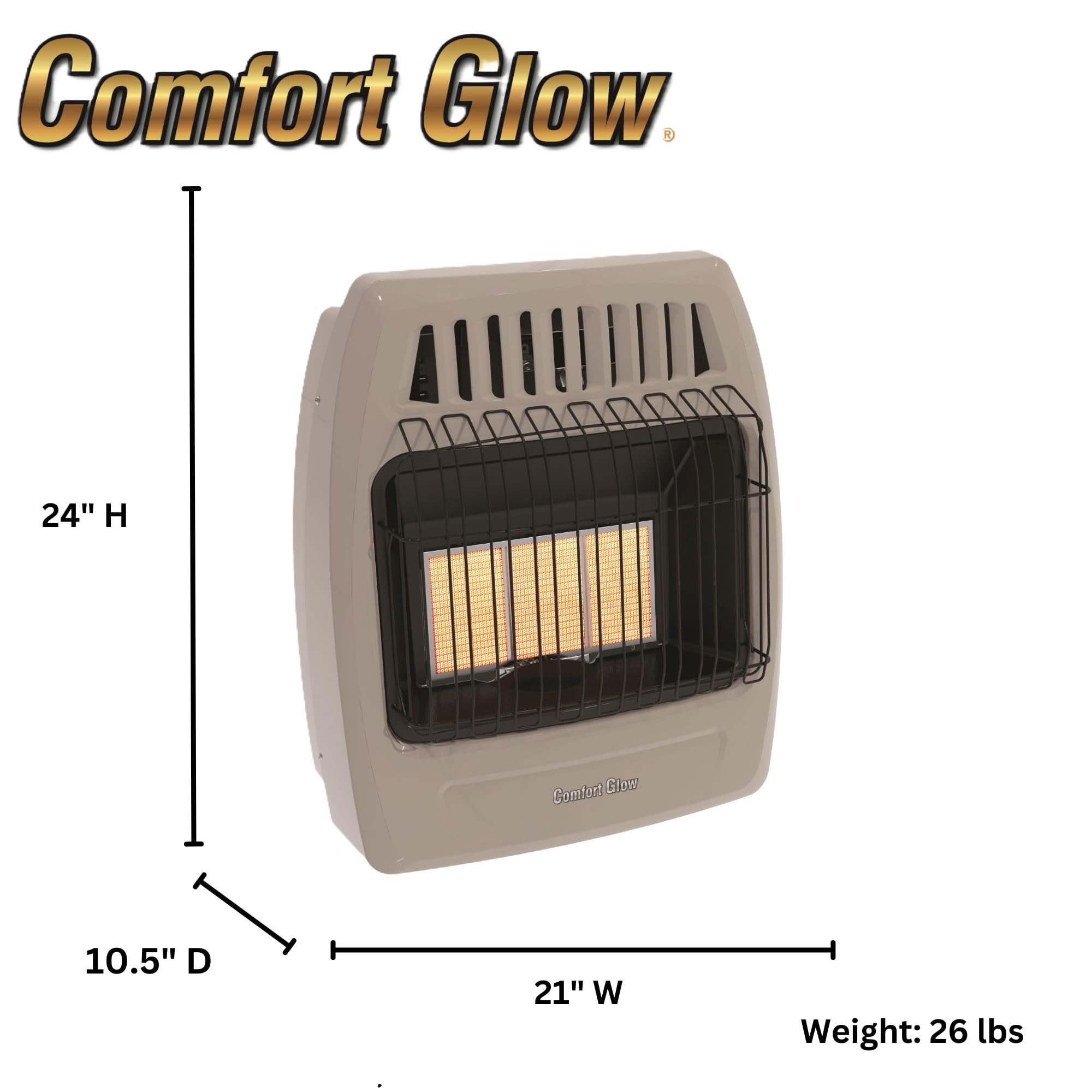 World MKTG of America/Importación KWD325 Calentador de pared de gas dual de 3 placas 2