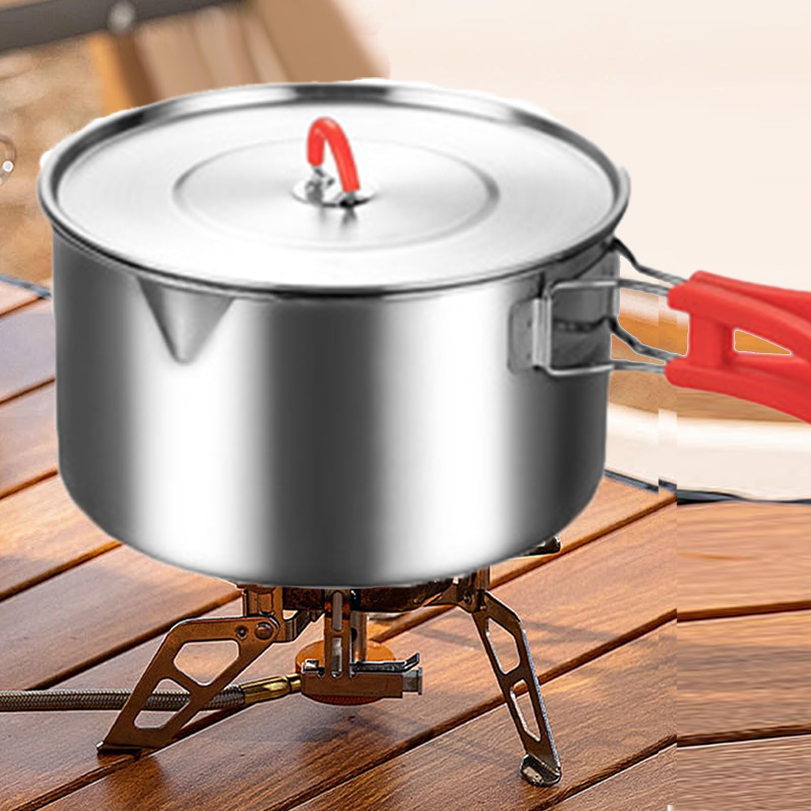 Zestawy Naczyń Kempingowych,Stal Nierdzewna Sprzęt Survivalowy Z Akcesoriami - Zestaw Garnków Kempingowych Z Pokrowcem | Do Kuchni Podwórka Pikniku Wędrówek Wędkarstwa Backpackingu