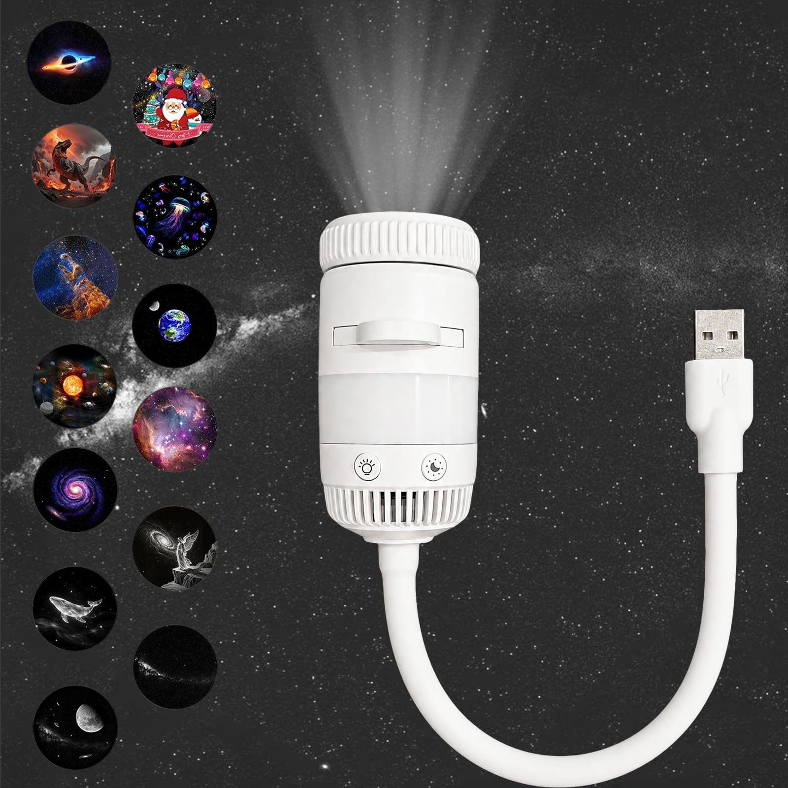 HD Smart Dynamic 5D Holographic Night Light Projector, with 13 Films