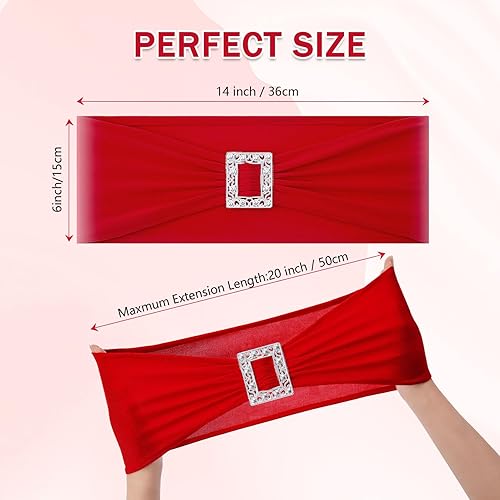 Miniatura 2 de Joccun 30 cintas elásticas de elastano para silla con hebilla deslizante, lazos elásticos universales para sillas para bodas, banquetes, fiestas,