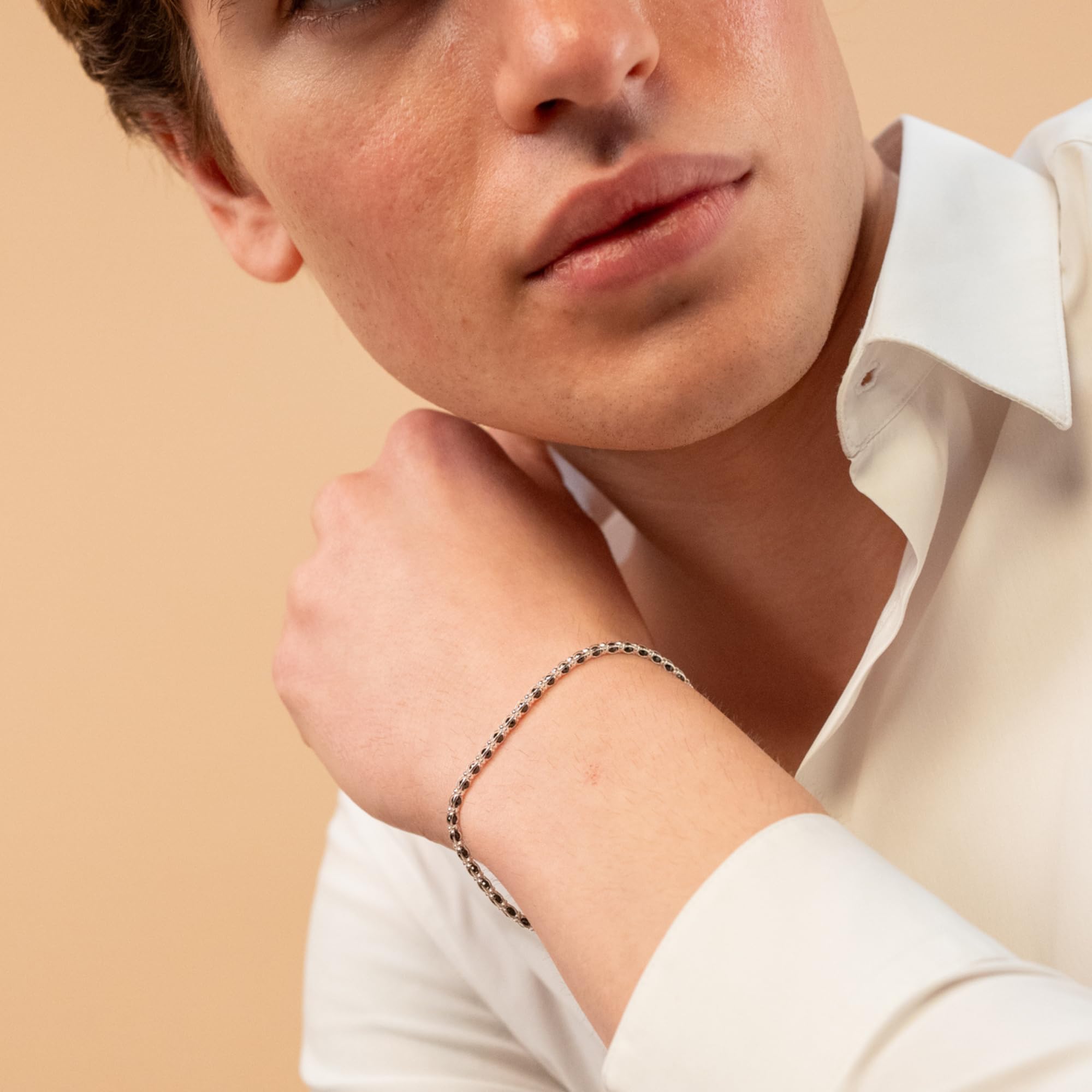 QUADRI - Armband Damen und Herren Silber 925 - mit Zirkonia - Made in Italy
