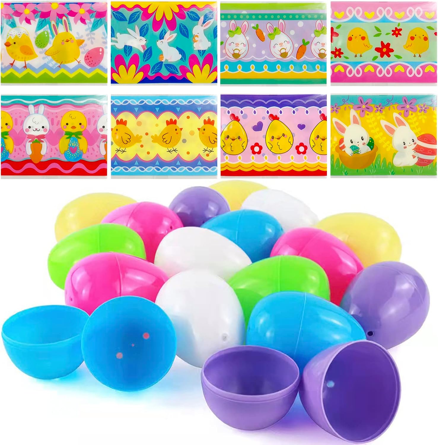 24 Pcs Easter Eggs Bulk Wrapper Luminous Eggs Film Shrink