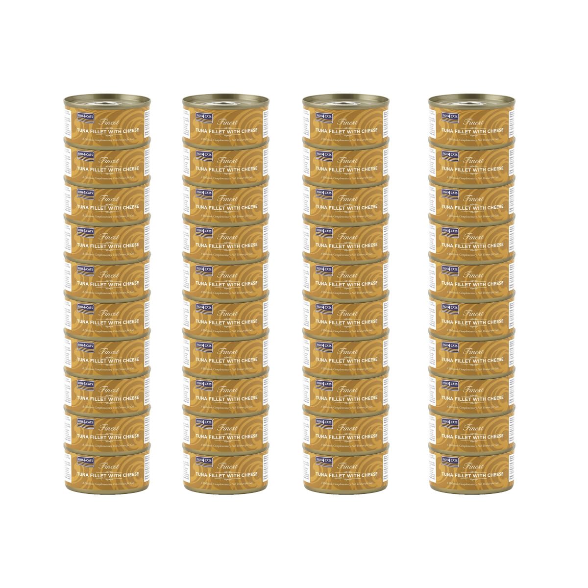 Fish4Cats Finest Wet Cat Food Tuna Fillet with Cheese Multipack (40 x 70g Tins) — image 1