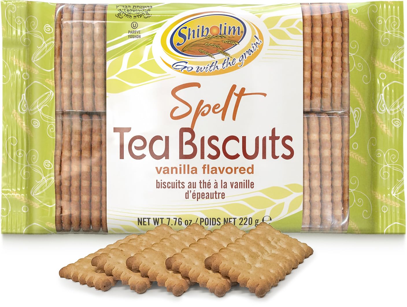 ShibolimSpelt Tea Biscuits (Vanilla Flavor) | 7.76oz Value Size | Wholesome Snacking | Vanilla Tea Cookies | Kosher