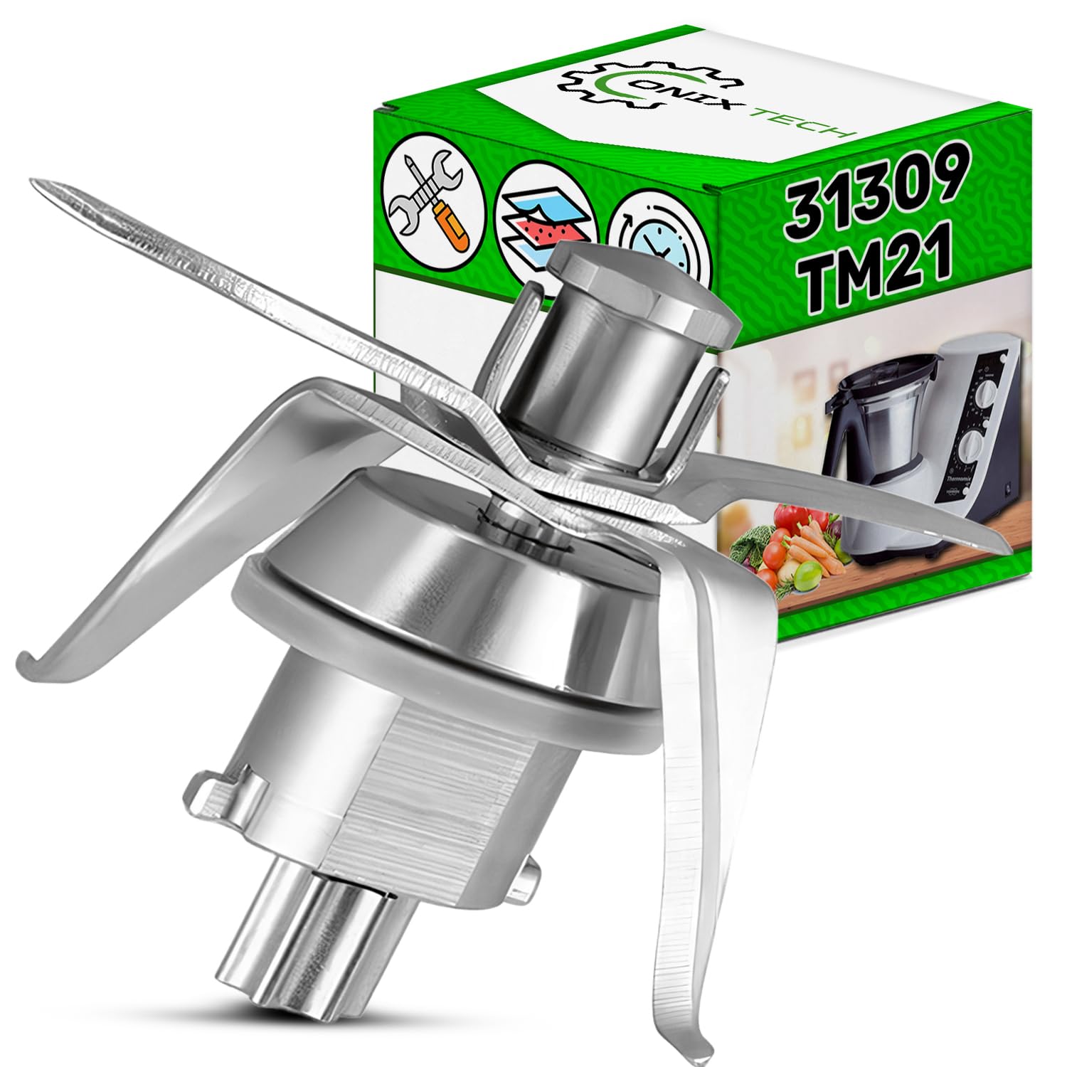 Ostrze do robota kuchennego z uszczelką do Vorwerk Thermomix TM21 z oryginalnym kodem 31309 - Gwarancja 5 lat - ONIX TECH