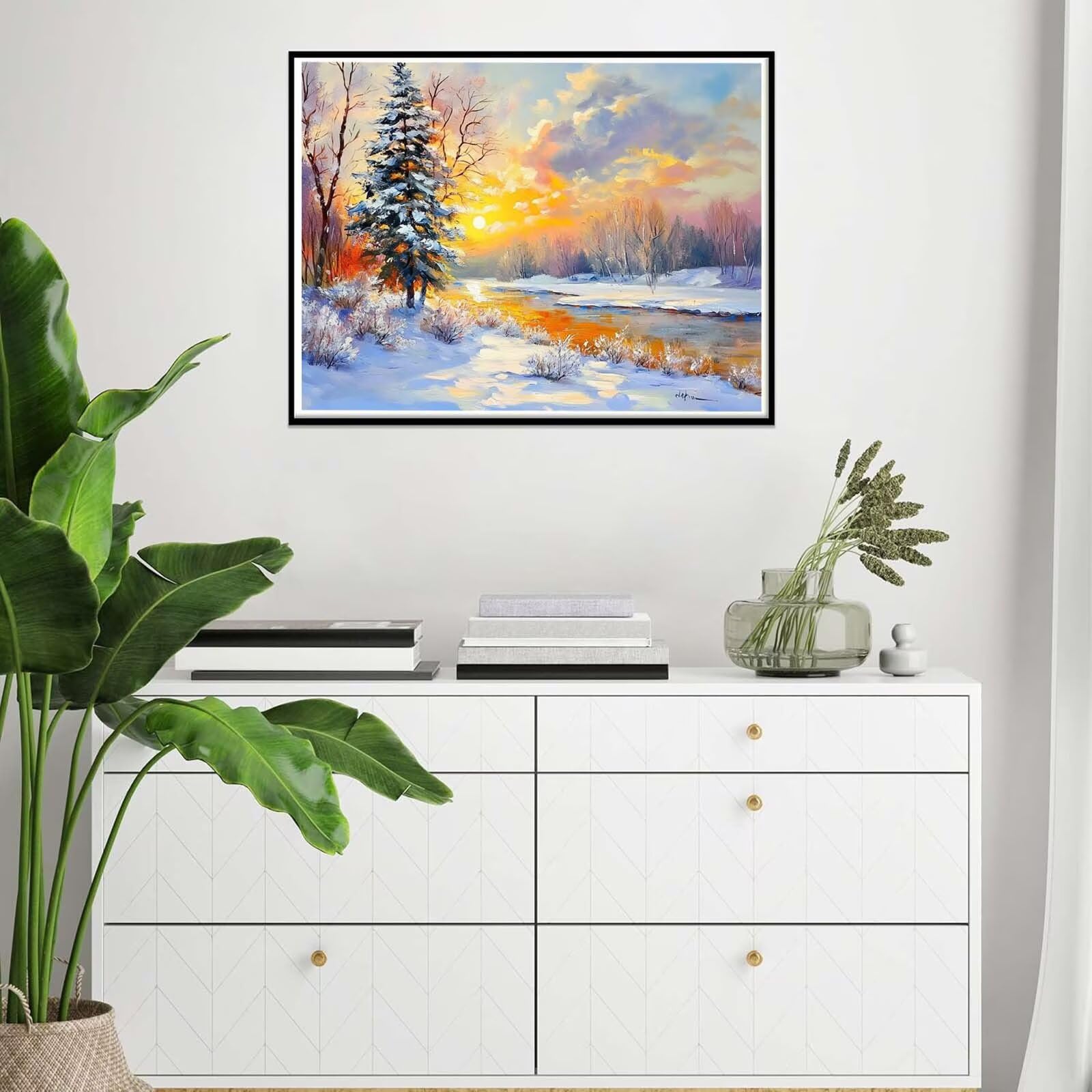 paisaje Pintar por Numeros Adultos, Paint by Numbers Kits 60x80cm j0-715