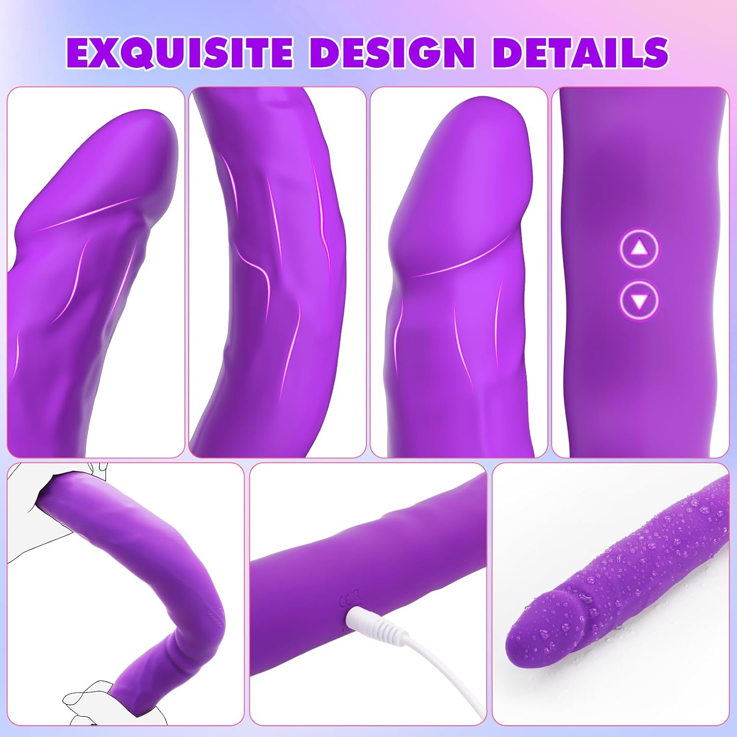 ROSYROSY Vibrating Double Ended Dildo for Lesbian Sex Toys - 15.7 Inches Relistic Strapless G Spot Dildos Wireless Silicone Fake Penis with 10 Vibration for Couple Anal Play Adult Toys & Games