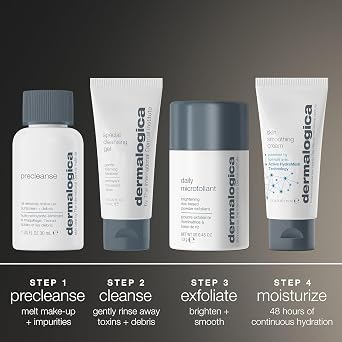 Dermalogica Discover Healthy Skin Kit, Polishes, Cleanses, Moisturisers, Precleanse 30ml, Special Cleansing Gel 15ml, Daily Microfoliant 13g, Skin Smoothing Cream 15ml , for All Skin Types