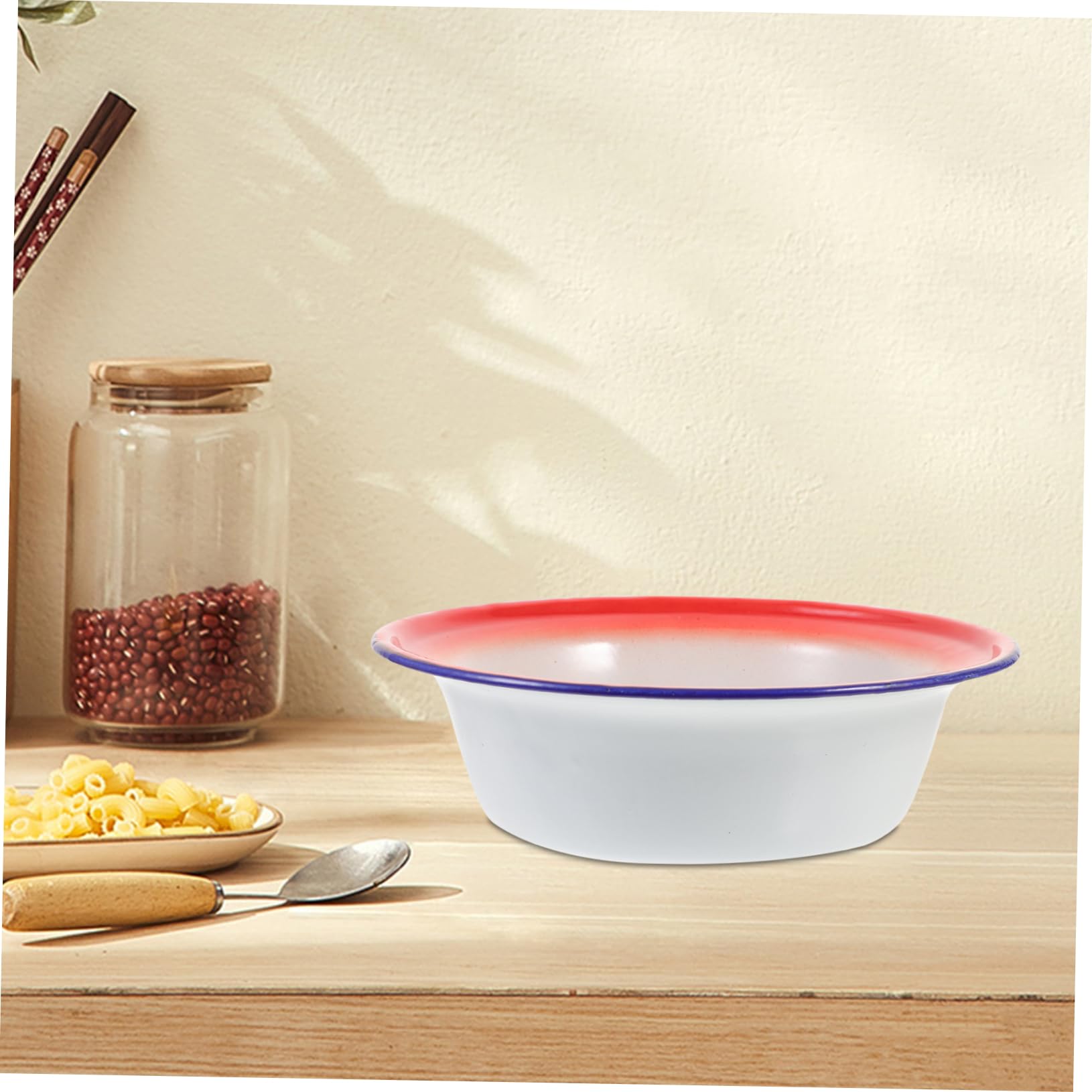 BESTYASH Cuenco Esmaltado Vintage de 5 Piezas para Cocina y Camping