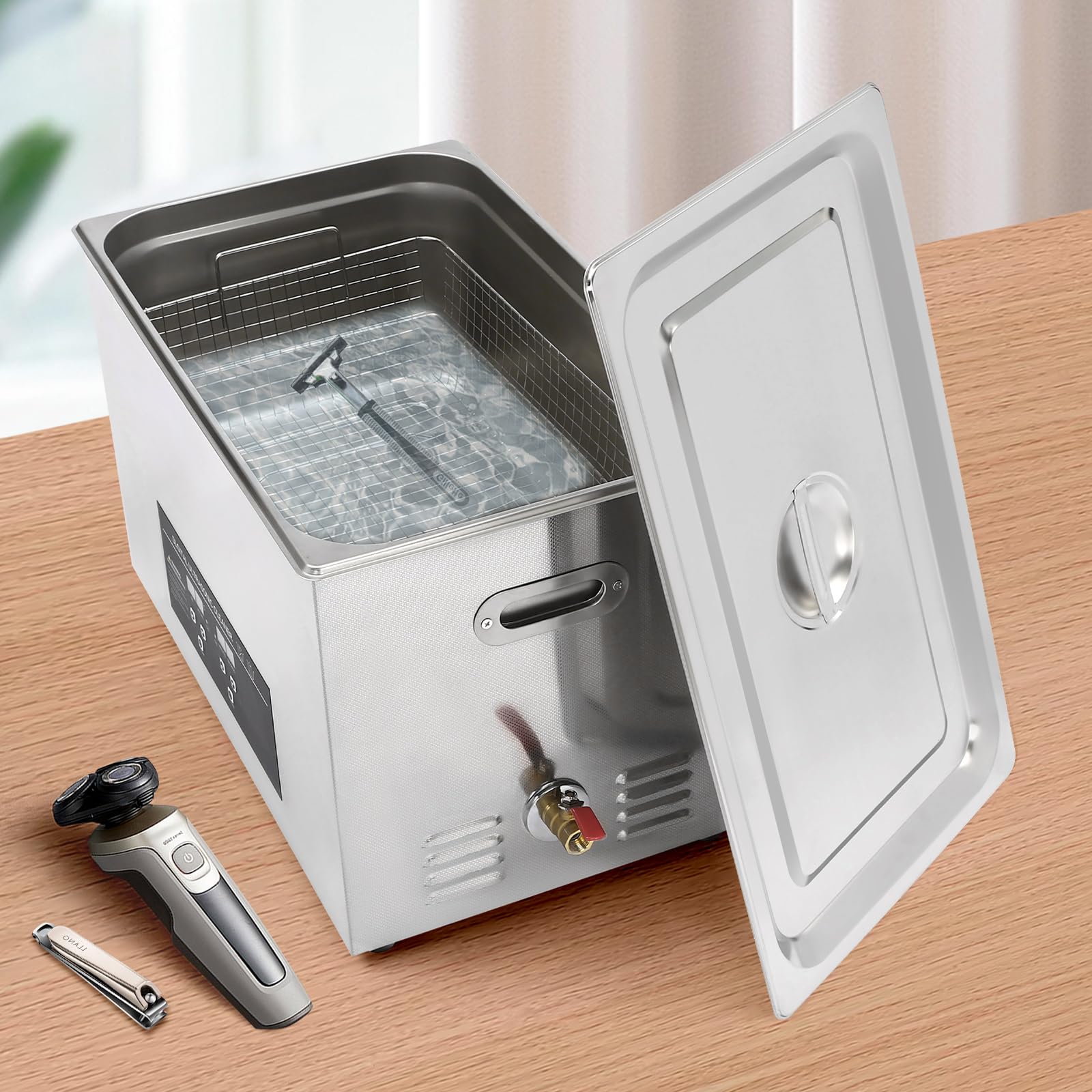 ERoomQ 30L Ultrasonic Cleaner,Professional Ultrasound Clean Machine w/Degas & Timer and Heater for Laboratories, Jewelry Industry, Watch Stores