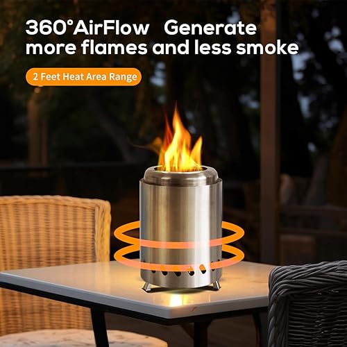 Miniatura 2 de Estufa de fuego portátil para fogata de mesa Mini estufa de hoguera de mesa Pozo de fuego sin humo Estufa de pellets Estufa de leña